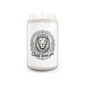 Scented Candle — 'Christ Loves You' Lion Soy Candle, 13.75 oz