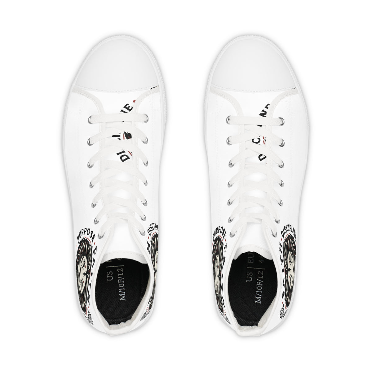 High Top Sneakers — Lion Crest “Faith • Discipline” Graphic