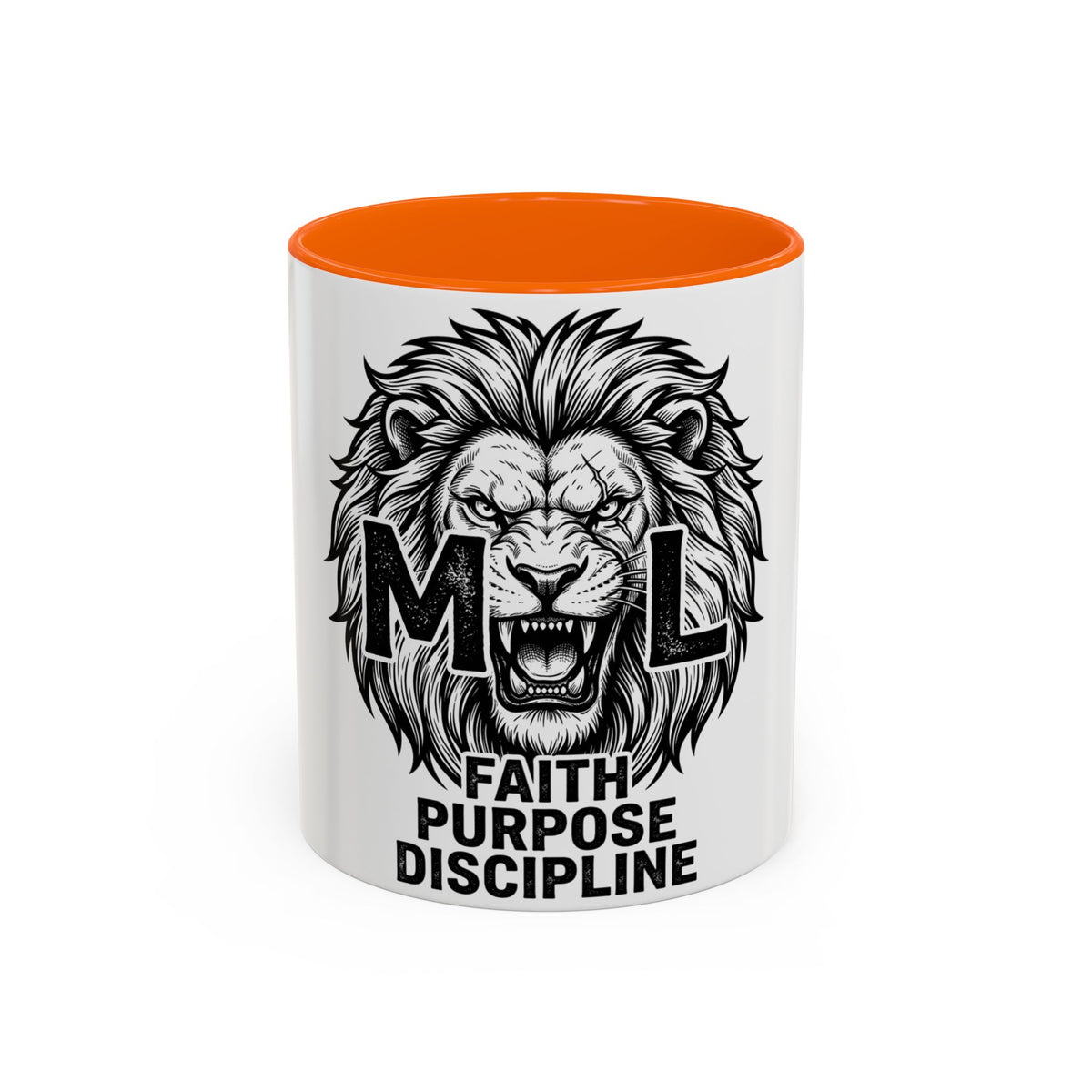 Lion Coffee Mug - Faith Purpose Discipline Inspirational Accent Mug (11/15oz)