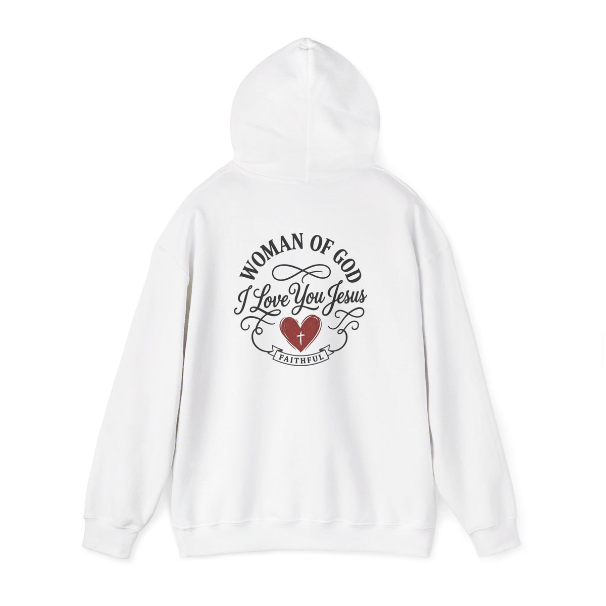 Woman of God Hoodie - "I Love You Jesus" Faith Graphic Pullover