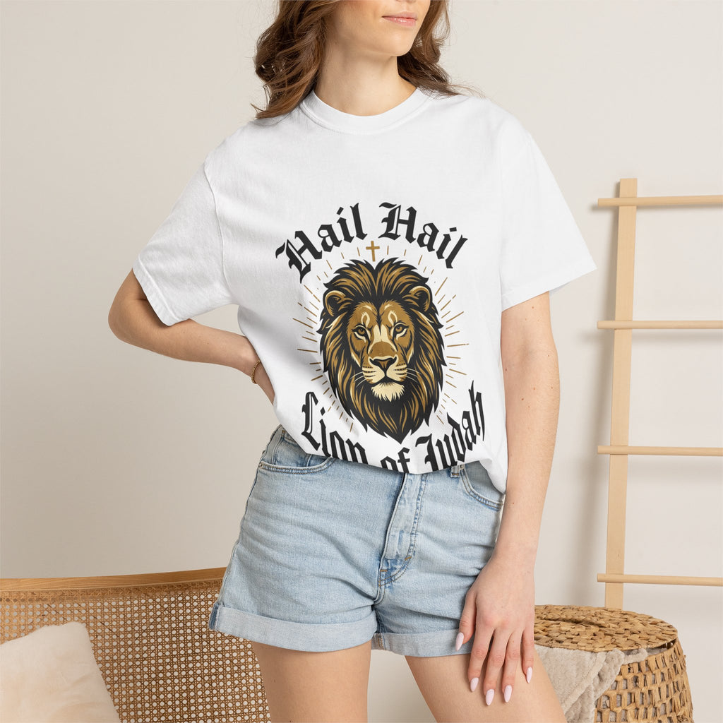 Lion of Judah T-Shirt — "Hail Hail" Christian Lion Graphic Tee