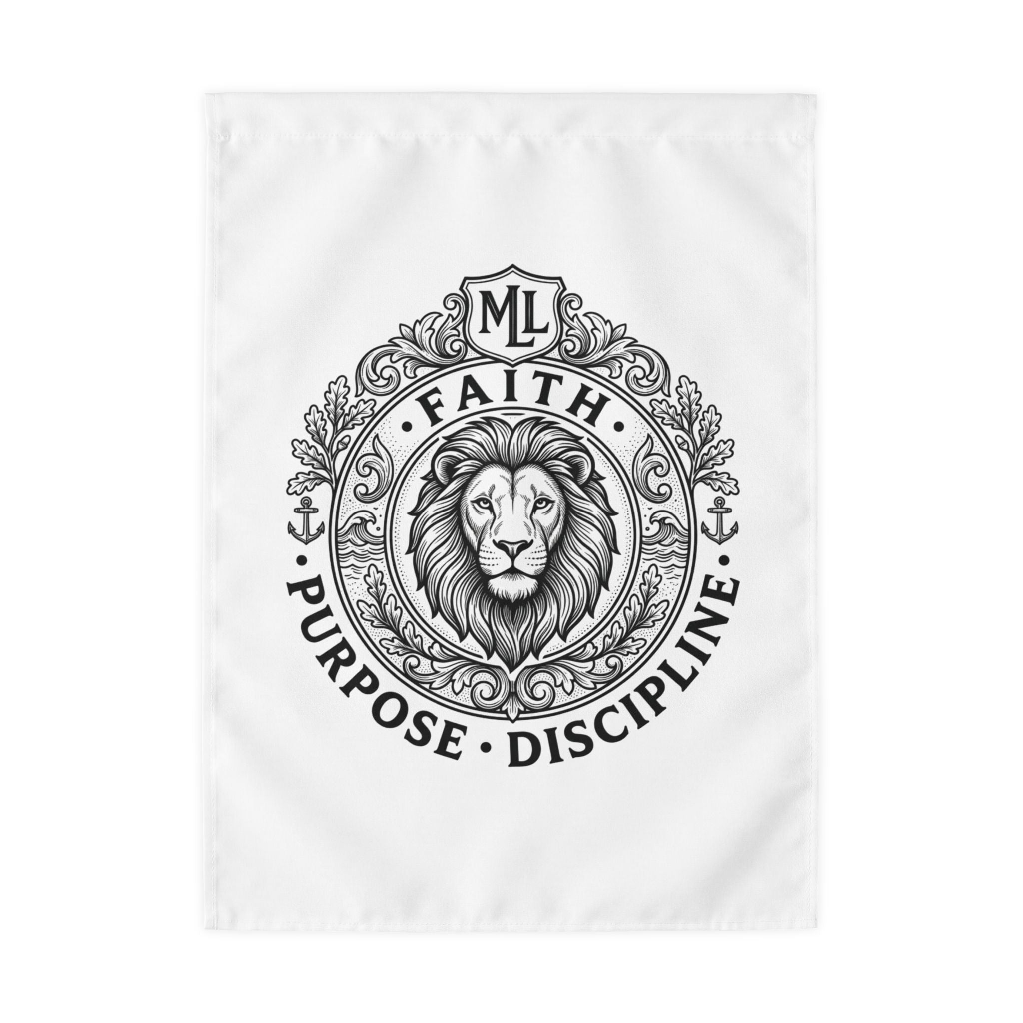 Lion Faith Garden Flag — "faith purpose and discipline" Outdoor Flag