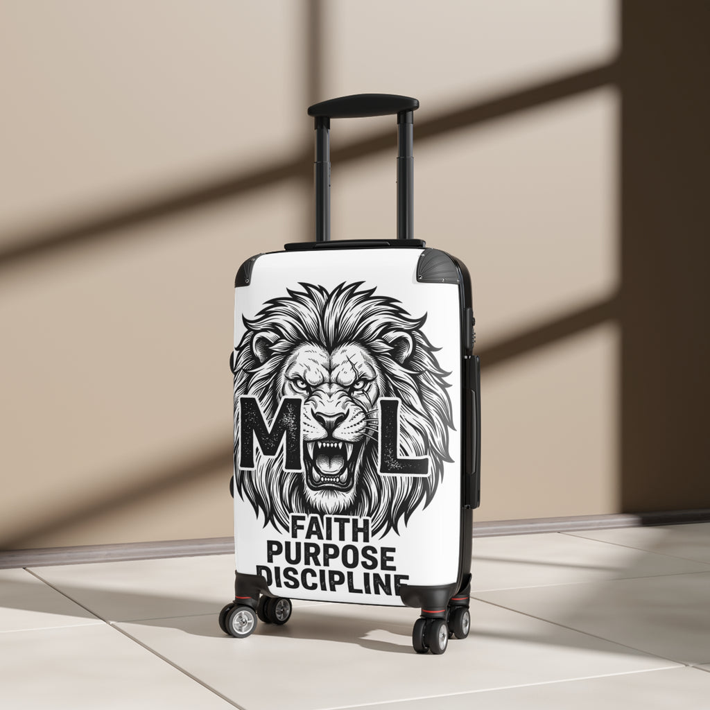 Lion Roar Carry-On Suitcase — "Faith Purpose Discipline" Motivational Travel Luggage