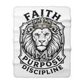 Faith Purpose Discipline Lion Sherpa Blanket