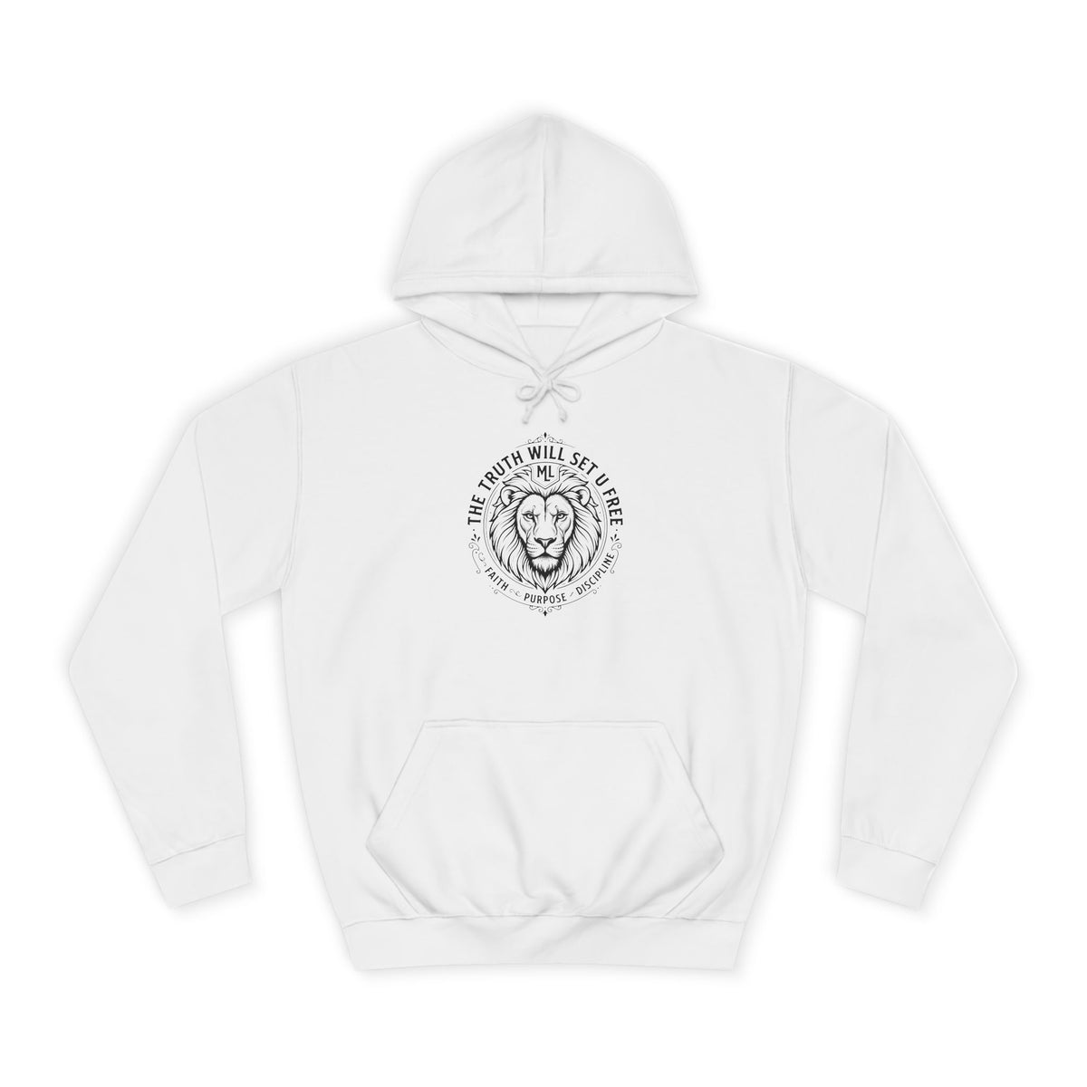 Lion Emblem Hoodie — “The Truth Will Set U Free” Graphic College Hoodie