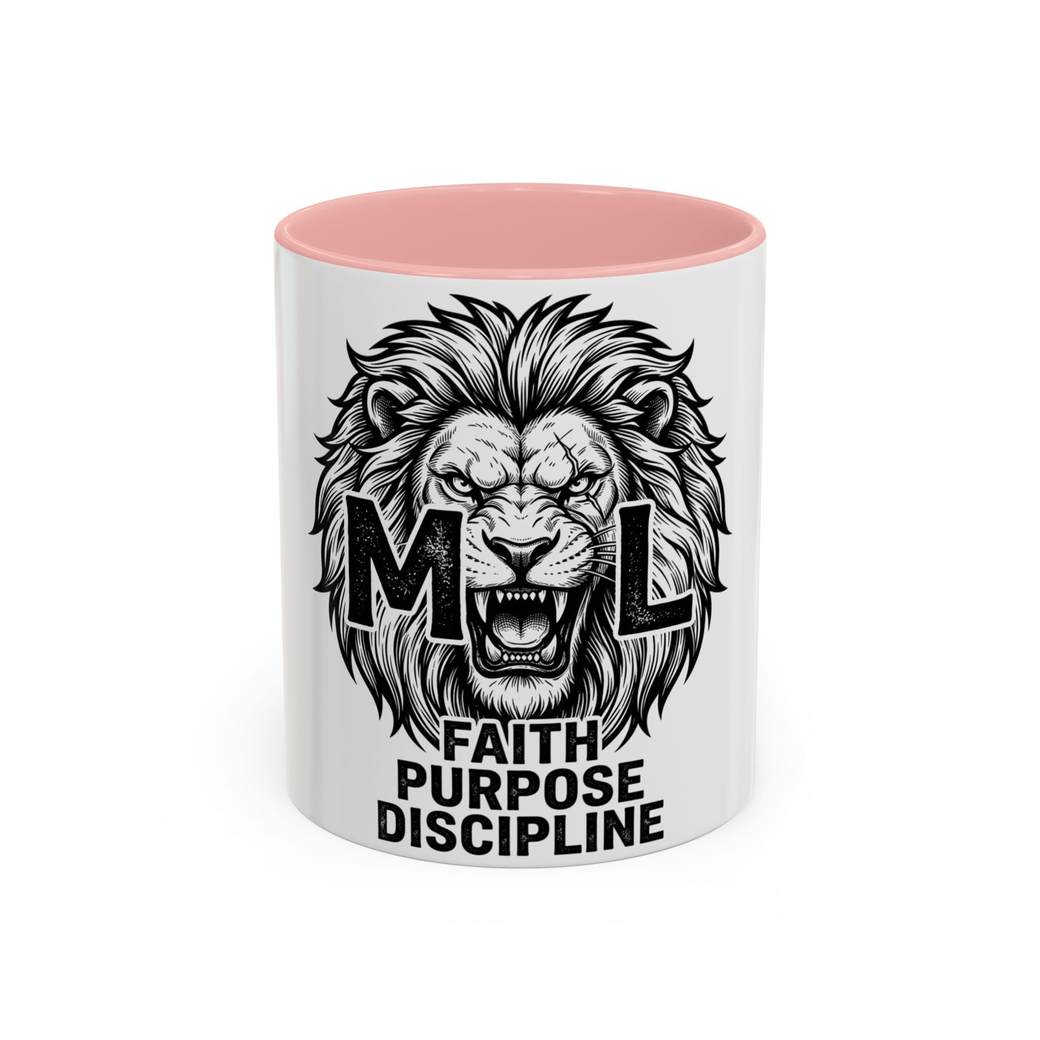 Lion Coffee Mug - Faith Purpose Discipline Inspirational Accent Mug (11/15oz)