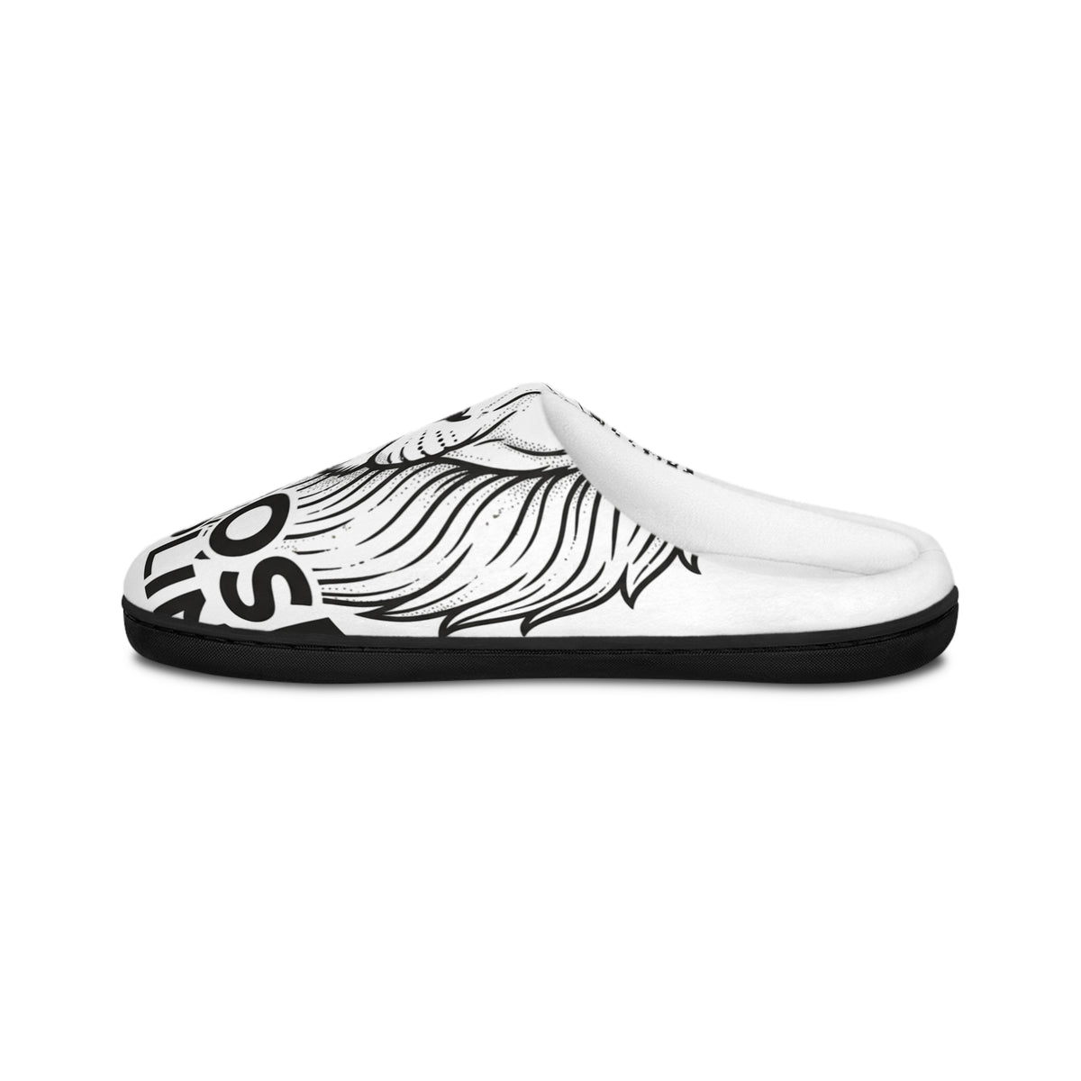 Lion Illustration Women's Indoor Slippers – 'Surprise Me' Monochrome Cozy Slides