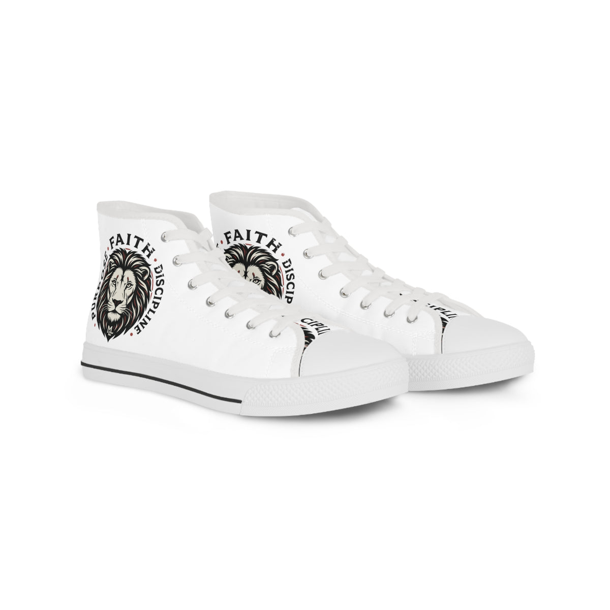 High Top Sneakers — Lion Crest “Faith • Discipline” Graphic