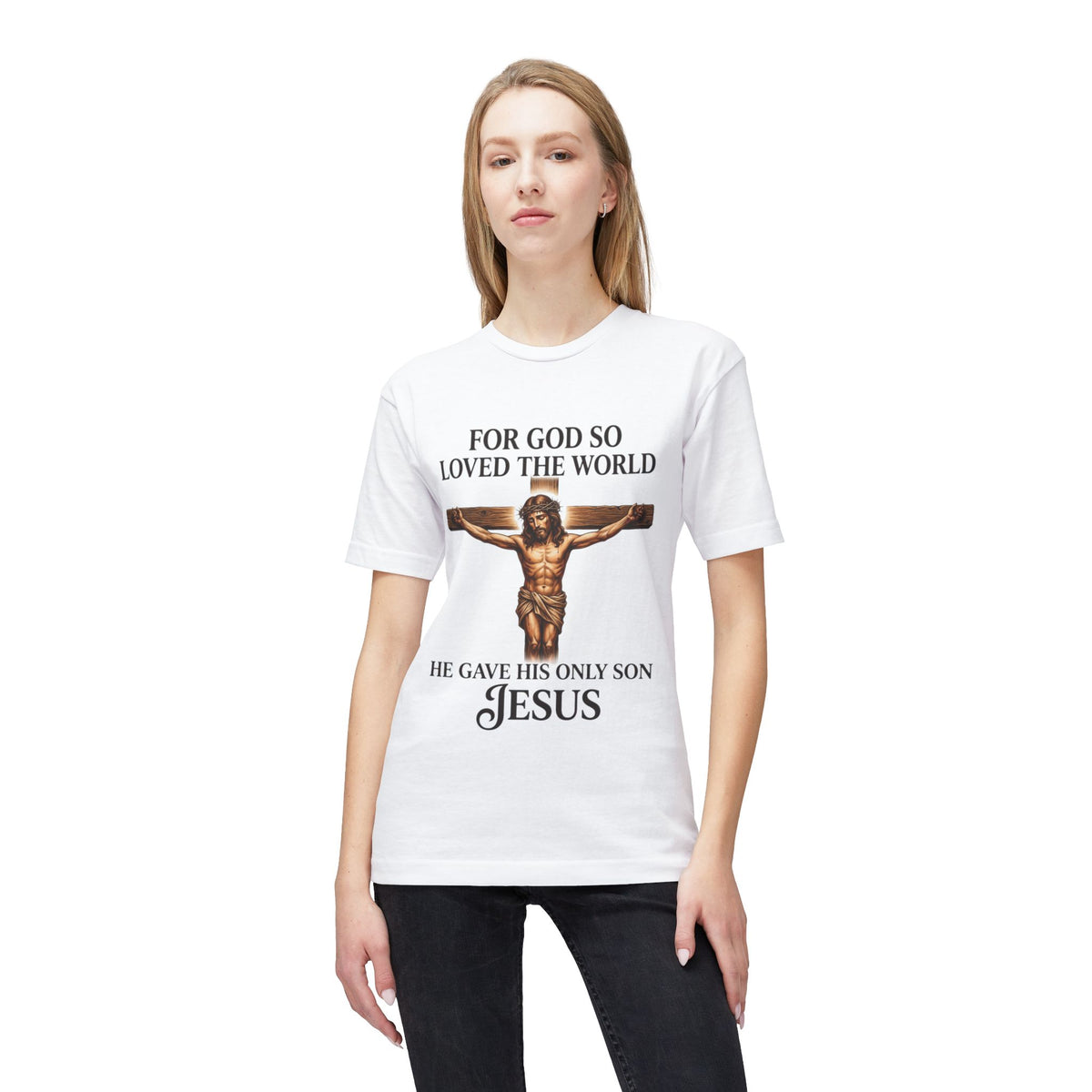 For God So Loved the World T-Shirt — John 3:16 Christian Faith Graphic Tee