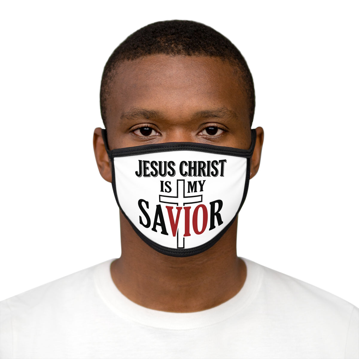 Christ Loves You Mask — Christian Faith Mixed-Fabric Face Mask