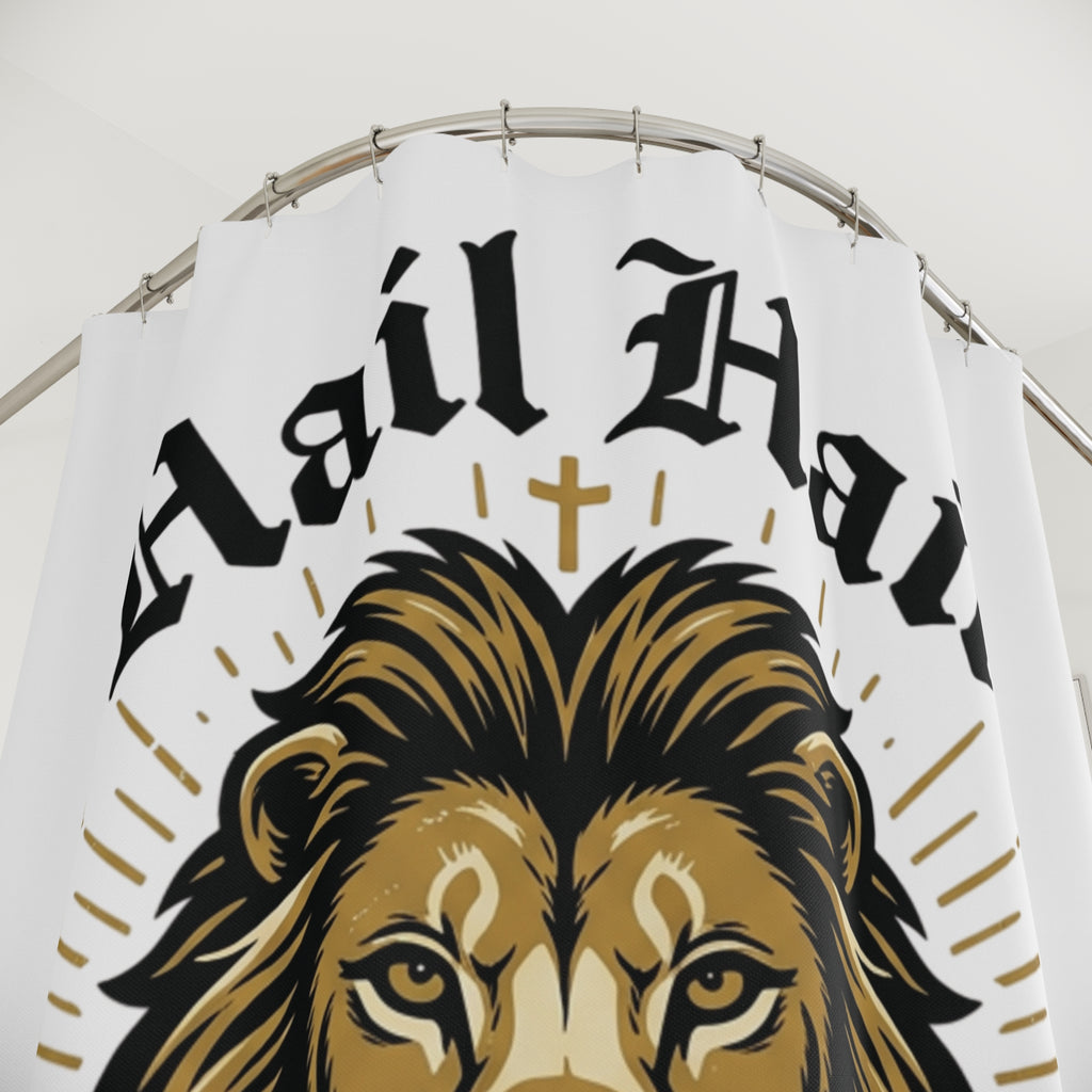Shower Curtain — Lion of Judah Hail Hail Christian Bathroom Décor