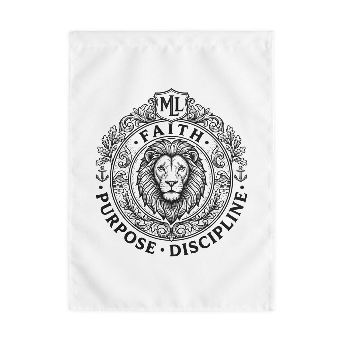 Lion Faith Garden Flag — "faith purpose and discipline" Outdoor Flag